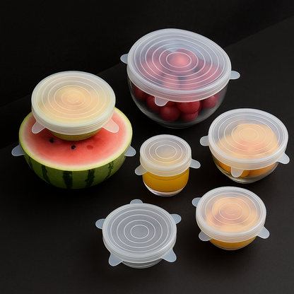 NittaGO™ ぴったり密閉！繰り返し使えるシリコンカバー6点セット – 食材の鮮度を長持ち！